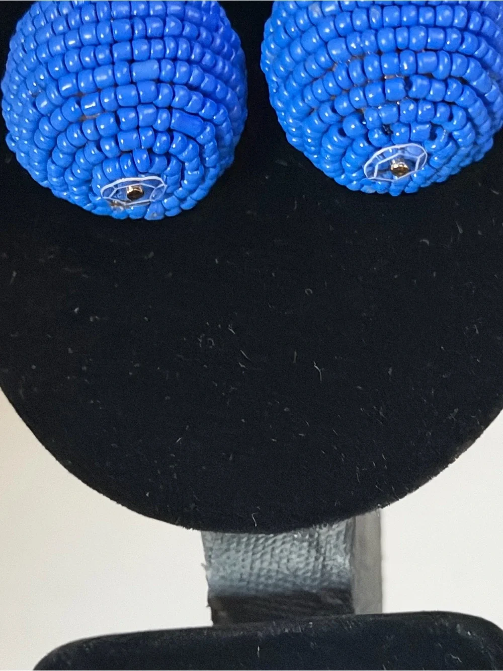 Handmade Royal Blue Triple Bead Drop Earrings